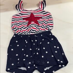 The Children's Place Blue and White Star Print Jumpsuit